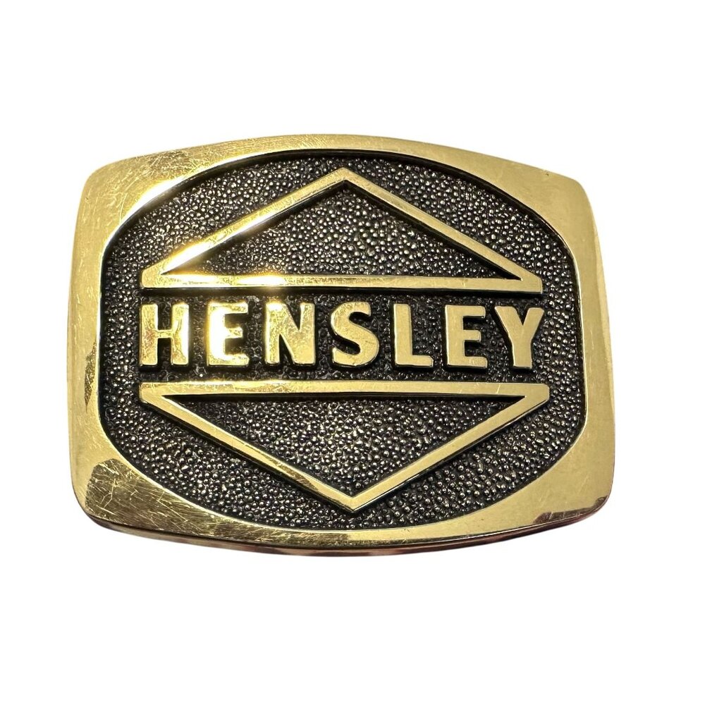 Vtg Belt Buckle Hensley Industries 1983 BTS Solid Brass USA Made